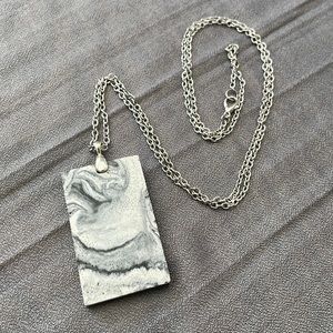 Marbled Cement Pendant Necklace